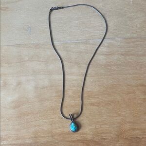 Elegant Silver Necklace with Turquoise Pendant